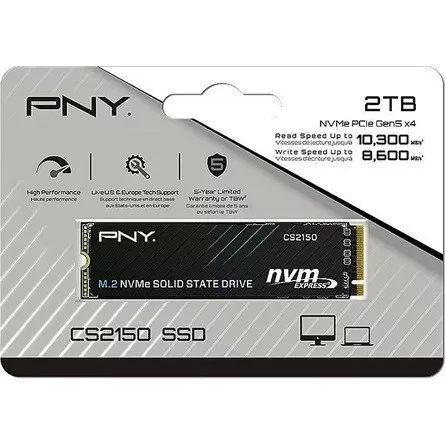 PNY CS2150 2TB PCIe x4 (5.0) M.2 2280 SSD fekete