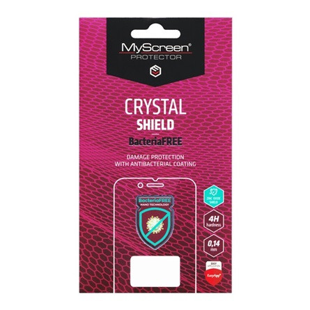 Myscreen iPhone 14 MYSCREEN CRYSTAL BacteriaFREE képernyővédő fólia antibakteriális, NEM íves, ÁTLÁTSZÓ