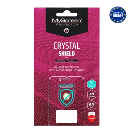 Myscreen HMD Pulse Pro MYSCREEN CRYSTAL BacteriaFREE képernyővédő fólia antibakteriális, NEM íves, ÁTLÁTSZÓ