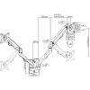 Gembird MA-WA2-01 17"-27" monitor fali tartó fekete