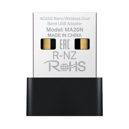 Mercusys MA20N Nano AC650 633Mb/s USB-A Dual-Band hálózati adapter