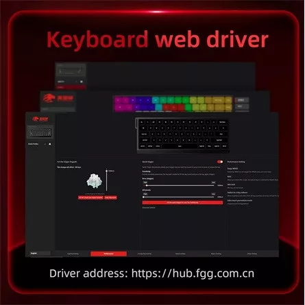 FGG MAD 68 HE RGB USB angol gaming Magnetic Amber Axis Pro mechanikus billentyűzet fekete