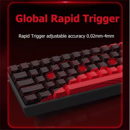 FGG MAD 68 HE RGB USB angol gaming Magnetic Amber Axis Pro mechanikus billentyűzet fekete