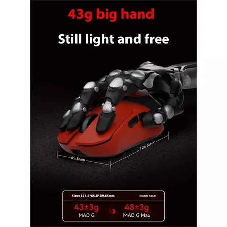 FGG MADLIONS MAD G MAX optikai USB / vezeték nélküli gaming egér fekete