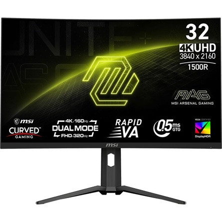 MSI MAG 321CUPDF 31.5" ívelt VA LED gaming monitor fekete 160Hz FreeSync Premium (USB-C: 15W)