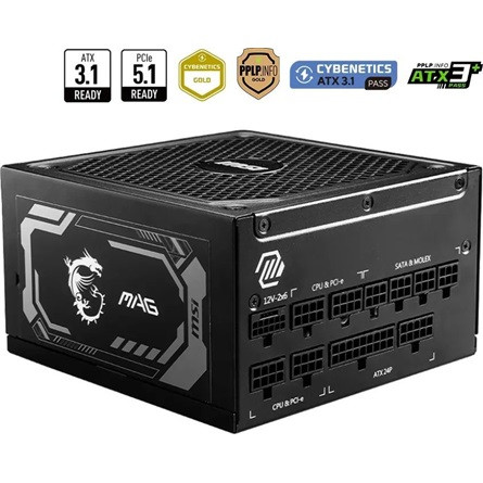 MSI MAG A1000GL PCIE5 ATX desktop tápegység 1000W Cybenetics Gold BOX