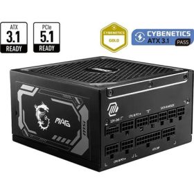   MSI MAG A1250GL PCIE5 ATX desktop tápegység 1250W Cybenetics