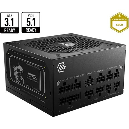 MSI MAG A750GL PCIE5 II ATX desktop tápegység 750W Cybenetics Gold BOX