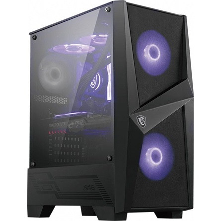 MSI MAG Forge 100M táp nélküli ablakos Mid Tower számítógépház fekete