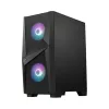 MSI PCC MSI Ház Midi ATX FORGE 100R, 2xARGB ventilátor, Tápegység nélkül, üvegfalú, fekete