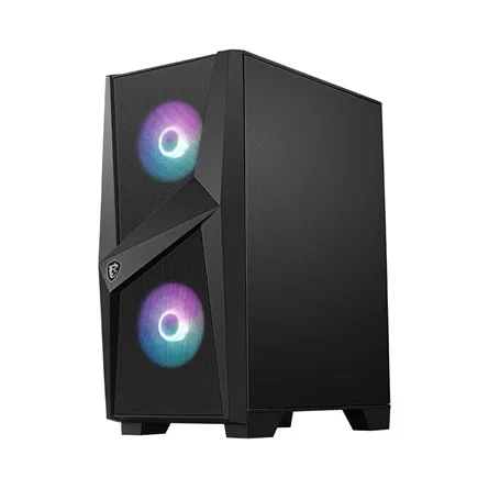 MSI PCC MSI Ház Midi ATX FORGE 100R, 2xARGB ventilátor, Tápegység nélkül, üvegfalú, fekete