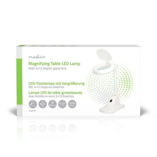 Nedis MAGLE1WT nagyítós asztali lámpa, 3 + 12 dioptria, 6500 K, 6 W, 400 lm