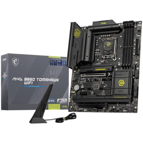 MSI MAG B860 TOMAHAWK WIFI, ATX, LGA 1851, 4x DDR5 Dual Channel DDR5 up to 9200(OC)MHz, 2x PCIe x16 slot, 3x M.2 slot, 4x USB 2.0, 4x USB 10Gbps, 1x USB 10Gbps Type-C, 1x USB 40Gbps Type-C, HD...