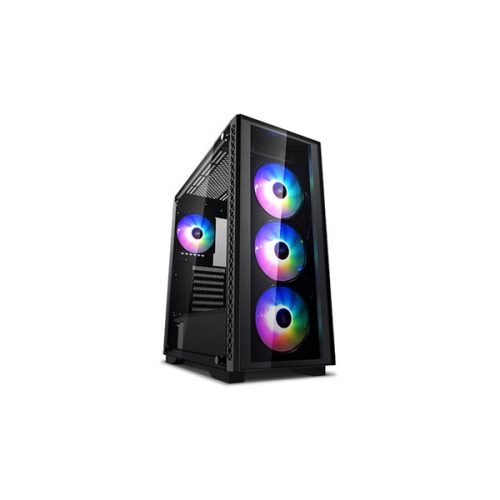 DeepCool Számítógépház - MATREXX 50 ADD-RGB 4F (fekete, ablakos, 4x12cm ventilátor, ATX, mATX, 1xUSB3.0, 2xUSB2.0)