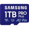 Samsung 1024GB PRO Plus UHS-1 Class10 U3 V30 A2 microSDXC memóriakártya + kártyaolvasó BOX fehér-kék
