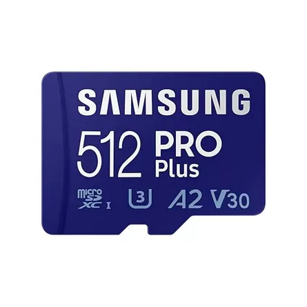 Samsung 512GB Pro Plus (SD-adapter) UHS-1 U3 V30 A1 microSDXC memóriakártya BOX kék