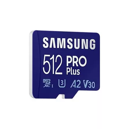 Samsung 512GB Pro Plus (SD-adapter) UHS-1 U3 V30 A1 microSDXC memóriakártya BOX kék