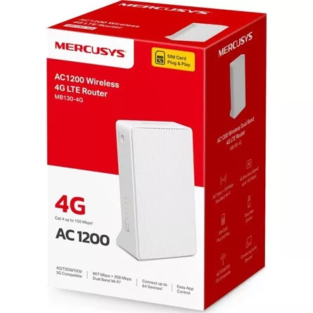 Mercusys MB130-4G AC1200 Dual-Band Wi-Fi 4G/LTE router