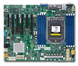 Supermicro H11SSL-NC Single AMD EPYC 7000-Series Processor, 1TB Registered ECC DDR4 2666MHz SDRAM in 8 DIMMs, 8 SATA 3.0 + Broadcom 3008 for 8 SAS3 ports + 2 NVMe; 1 M.2