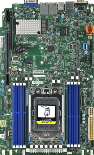 Supermicro mainboard server MBD-H12SSW-IN-O, Single AMD EPYC 7002 CPU, 16 SATA3, 2 M.2, 2 SuperDOM, 2 NVMe via SlimSAS, 4 NVMe or 16 SATA3 via SlimSAS, 2 M.2, 2 SATA3, 1 Realtek RTL8211E PHY