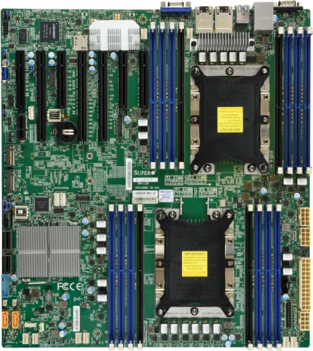 Supermicro Motherboard MBD-X11DPH-T 2xLGA 3647, Intel C622, 16xDDR4, 2xRJ45 10GBase-T, 10xSATA3 (6Gbps) RAID 0,1,5,10, 7xUSB 3.0, 1xVGA, 1xCOM, 3xPCI-E 3.0 x16 + 4xPCI-E 3.0 x8, E-ATX, Ret.