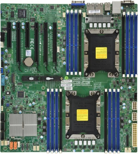 SUPERMICRO Motherboard MBD-X11DPI-NT 2xLGA 3647, Intel C622, 16xDDR4, 2xRJ45 10GBase-T, 14xSATA3 (6Gbps), RAID 0,1,5,10, 4xUSB 2.0 + 5xUSB 3.0, 1xVGA, 2 COM, 4xPCI-E 3.0 x16, 2xPCI-E 3.0 x8, E...