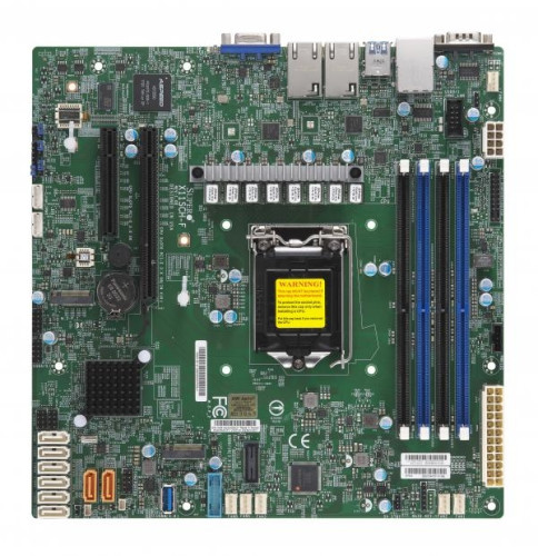 Supermicro mainboard server X11SCH-F Single Socket H4 (LGA 1151), 8 SATA3 (6Gbps); RAID 0, 1, 5, 10; 2x 1GbE LAN with Intel I210-AT; 1 PCI-E 3.0 x8 (in x16) and 1 PCI-E 3.0 x8 slots, 4 DIMM sl...