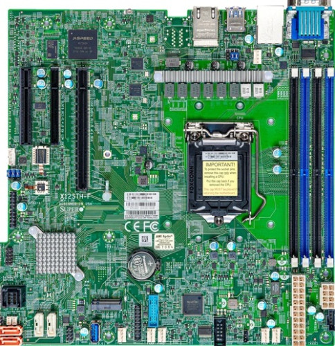 Supermicro mainboard server MBD-X12STH-F-O Intel Xeon  E-2300 C256 CPU, Dual LAN with Intel Ethernet Controller I210, Intel C256 controller for 8 SATA3 (6 Gbps) ports; RAID 0,1,5,10