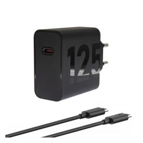   MOTOROLA TURBOPOWER hálózati töltő Type-C aljzat 125W, PD gyorstöltő + Type-C kábel, FEKETE