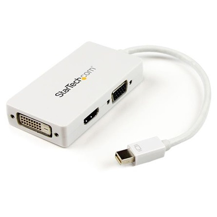 StarTech Displayport mini -> VGA HDMI DVI-D M/F adapter 0.2m fehér