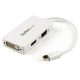 StarTech Displayport mini -> VGA HDMI DVI-D M/F adapter 0.2m fehér