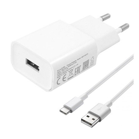 XIAOMI hálózati töltő USB aljzat 10W, gyorstöltő + 100cm Type-C kábel, FEHÉR