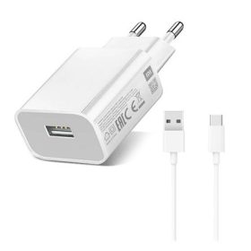   XIAOMI MDY-09-EW hálózati töltő USB aljzat 10W, gyorstöltő + Type-C kábel, FEHÉR