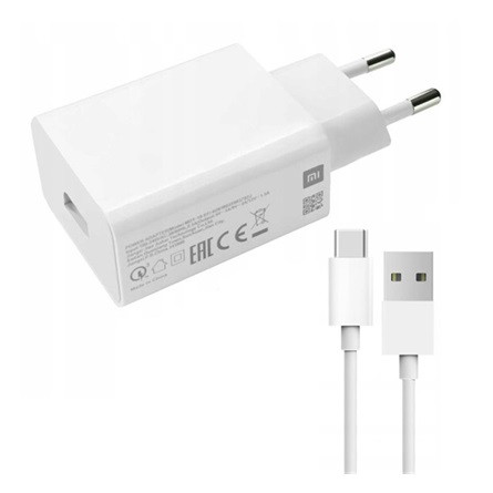 XIAOMI hálózati töltő USB aljzat 22.5W, gyorstöltő + Type-C kábel, FEHÉR