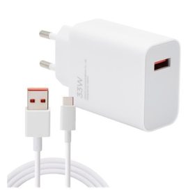   XIAOMI MDY-16-EF hálózati töltő USB aljzat (33W, PD gyorstöltő + Type-C kábel) FEHÉR (Gigapack csomagolás)