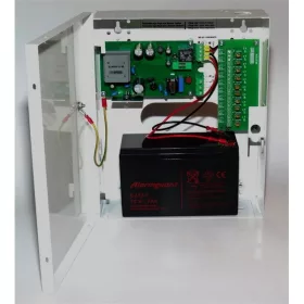   Makrai kapcsoló üzemű CCTV kamera tápegység, szünetmentes üzemmód, 6A, 10 kimenet, akkumulátorhely (12V/7Ah)