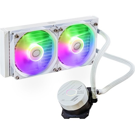 CoolerMaster Fan Cooler Master - MasterLiquid 240L Core ARGB White - Vízhűtés/univerzális - MLW-D24M-A18PZ-RW