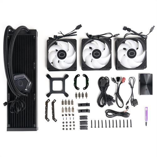 CoolerMaster COOLER MASTER CPU hűtő MASTERLIQUID 360 ATMOS (vízhűtés), 3 Ventilátoros, ARGB G