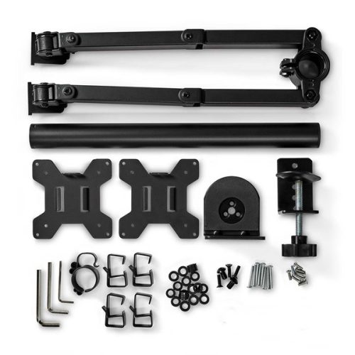 Nedis MMDOS110BK 15"-32" asztali 2 monitor tartóállvány, maximum 8 kg, forgatható dönthető, acél, fekete