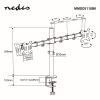 Nedis MMDOS110BK 15"-32" asztali 2 monitor tartóállvány, maximum 8 kg, forgatható dönthető, acél, fekete