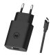 MOTOROLA TURBOPOWER hálózati töltő USB aljzat 20W, gyorstöltő 3.0 + Type-C kábel, FEKETE
