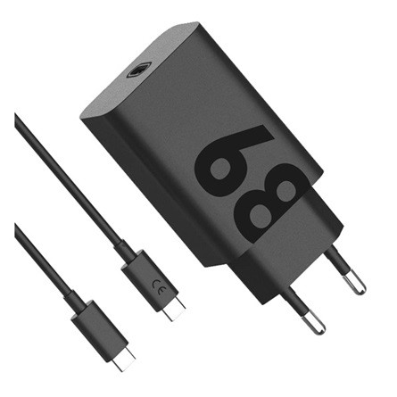 MOTOROLA TURBOPOWER hálózati töltő Type-C aljzat 68W, PD gyorstöltő + Type-C kábel, FEKETE