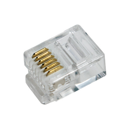 LogiLink MP0019 RJ12 Elemes csatlakozódugasz - 100db/cs