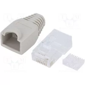   LogiLink RJ45 CAT6 UTP csatlakozó dugó szürke törésgátlóval, 100db