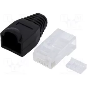   LogiLink RJ45 CAT6 UTP csatlakozó dugó fekete törésgátlóval, 100db