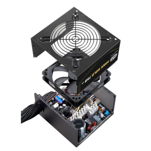 COOLERMASTER TÁP Cooler Master 750W - MWE Gold 750 v3 - MPE-7506-ACAG-BEU - 80+ Gold - ATX 3.1 - Nem moduláris - Fekete Tápegység