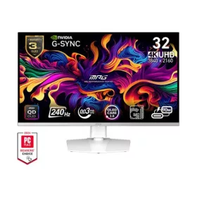   MSI MPG 321URXW QD-OLED 31.5" Quantum Dot OLED gaming monitor fehér-ezüst 240Hz G-Sync (USB-C: 90W)