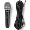 NEDIS MPWD50BK mikrofon, 5m levehető kábel, 50Hz-15kHz,  600 Omh, 72dB, utazó tok, integrált kapcsoló, fekete