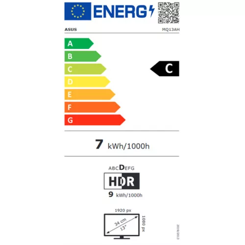 ASUS MON ASUS MQ13AH ZenScreen OLED hordozható monitor 13.3" IPS 1920x1080, USB Type-C, Mini HDMI