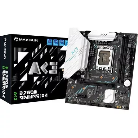 Maxsun Alaplap - Intel MS-B760M GAMING WIFI ACE D4 s1700 (B760, mATX, 2xDDR4 3200MHz, 3xSATA3, 2xM.2, HDMI, DP)